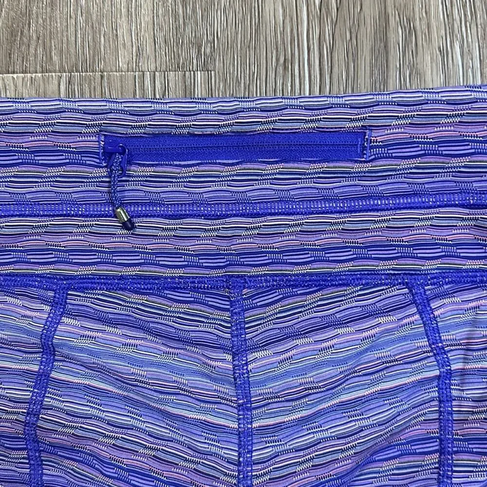 Lululemon Run Inspire Crop II Leggings Space Dye Twist Iris Flower‎ Pink Shell 4